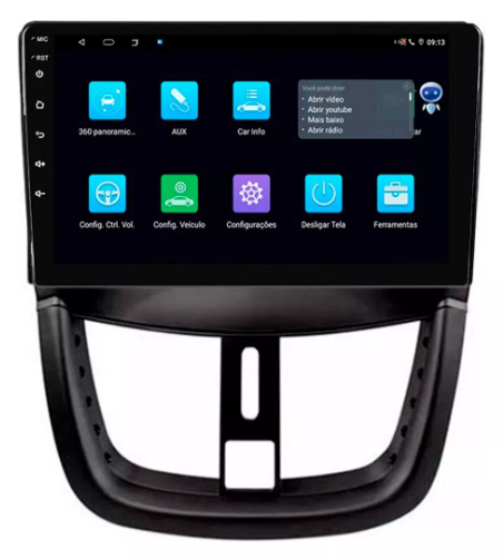 Multimidia Peugeot 207 9p Android Octacore 6gb Carplay 4g