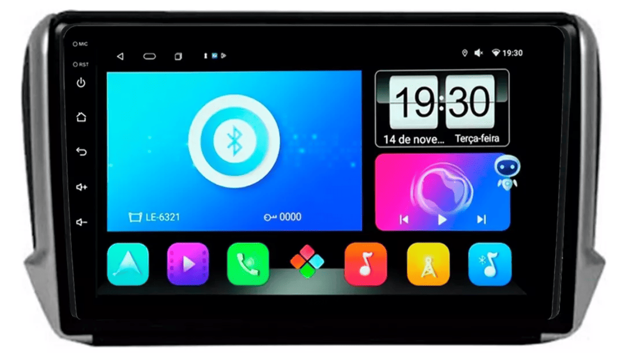 Multimidia Peugeot 208 9p Android Octacore 4GB Carplay