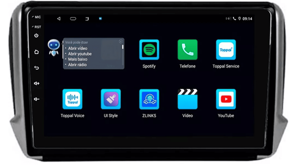Multimidia Peugeot 208 9p Android Octacore 4GB Carplay