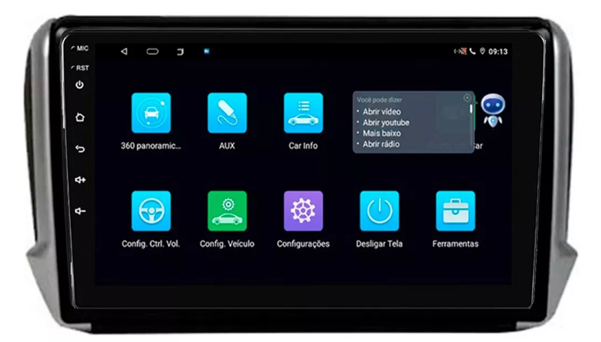 Multimidia Peugeot 208 9p Android Octacore 6gb Carplay 4g