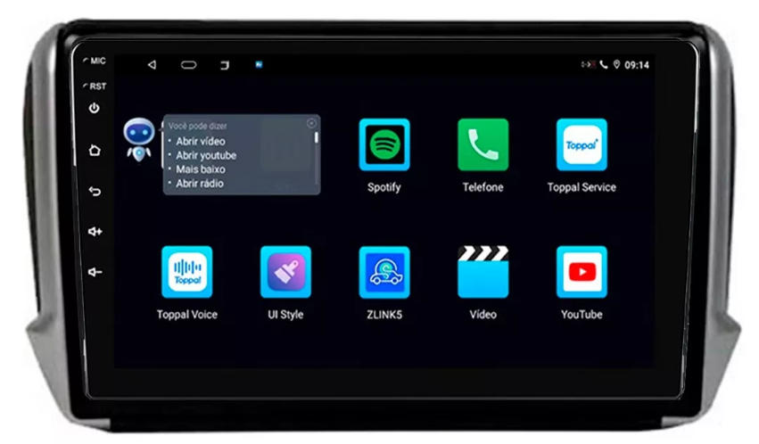 Multimidia Peugeot 208 9p Android Octacore 6gb Carplay 4g