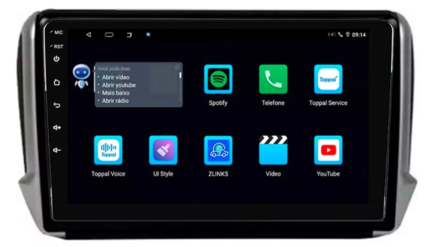 Multimidia Peugeot 208 9p Android Quadcore 2gb Carplay