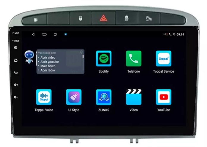 Multimidia Peugeot 308 9p Android Octacore 4GB Carplay