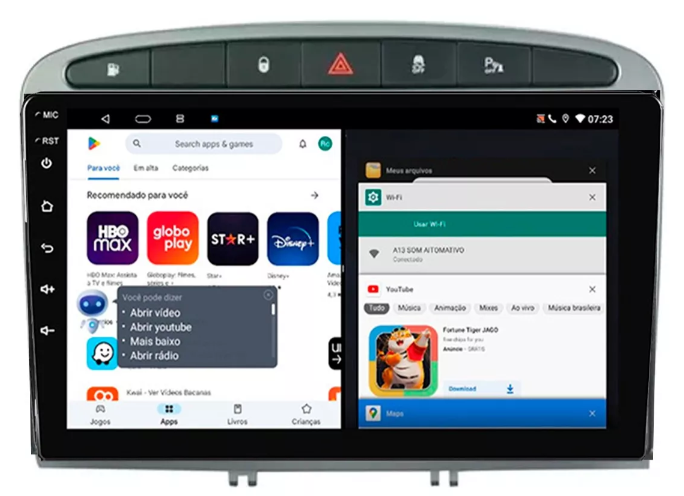 Multimidia Peugeot 308 9p Android Octacore 4GB Carplay