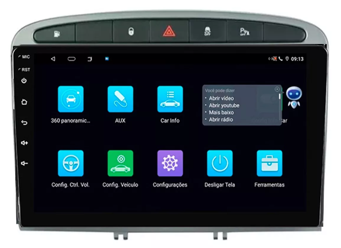 Multimidia Peugeot 308 9p Android Octacore 6gb Carplay 4g