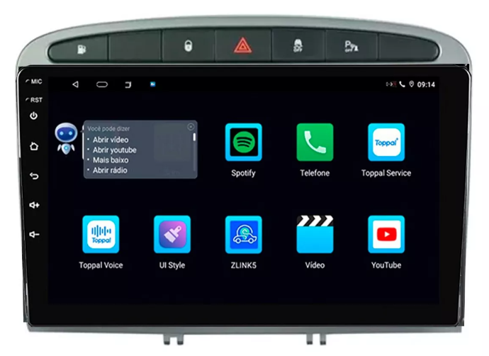 Multimidia Peugeot 308 9p Android Octacore 6gb Carplay 4g