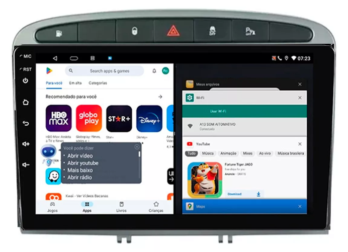 Multimidia Peugeot 308 9p Android Octacore 6gb Carplay 4g