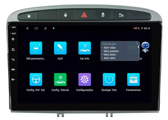 Multimidia Peugeot 408 9p Android Octacore 6gb Carplay 4g