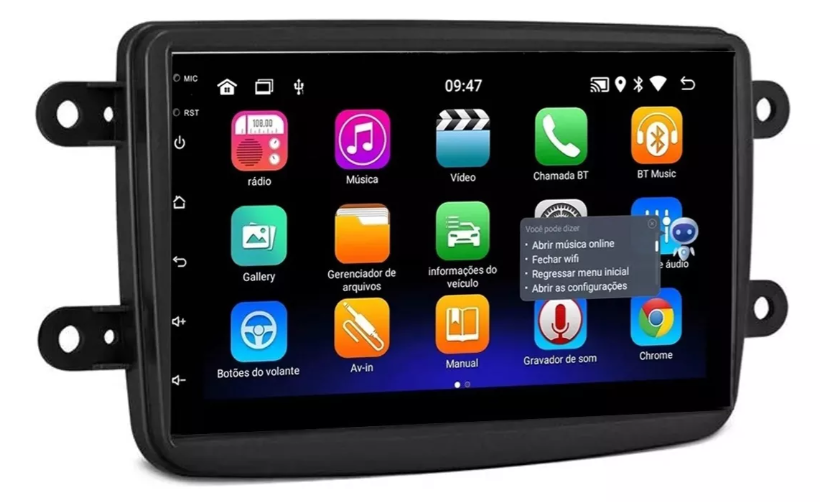 Multimidia Sandero 7p Android OctaCore 4gb Carplay Voz