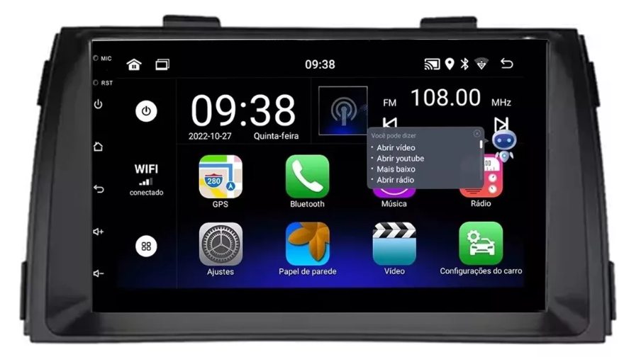 Multimidia Sorento 7p Android OctaCore 4gb Carplay Voz