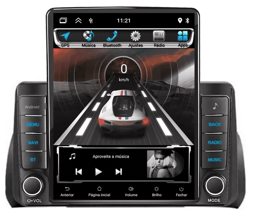 Multimidia Tesla Argo 9,7p Android Auto Carplay 64gb
