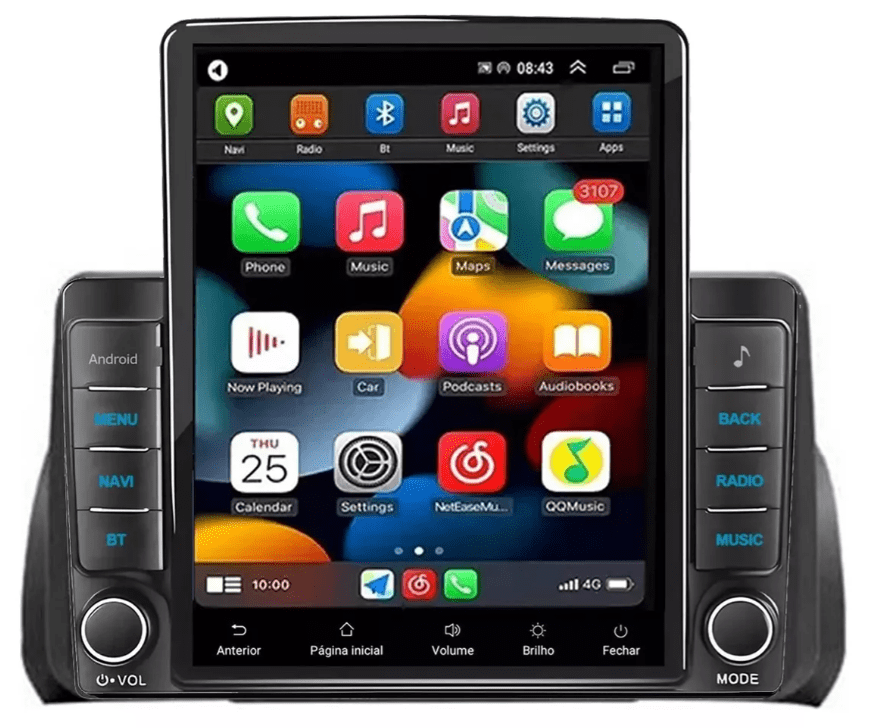 Multimidia Tesla Argo 9,7p Android Auto Carplay 64gb