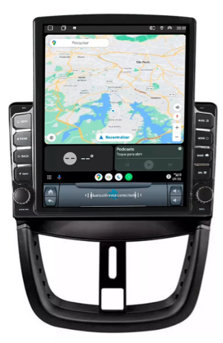 Multimidia Tesla Peugeot 207 9,7p Android Auto Carplay 4/64gb