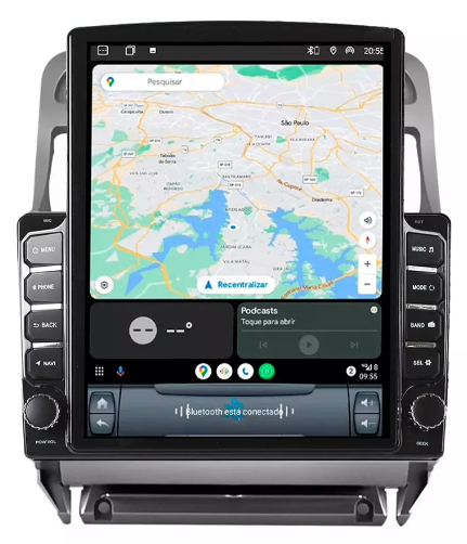 Multimidia Tesla Peugeot 307 9,7p Android Auto Carplay 4/64gb