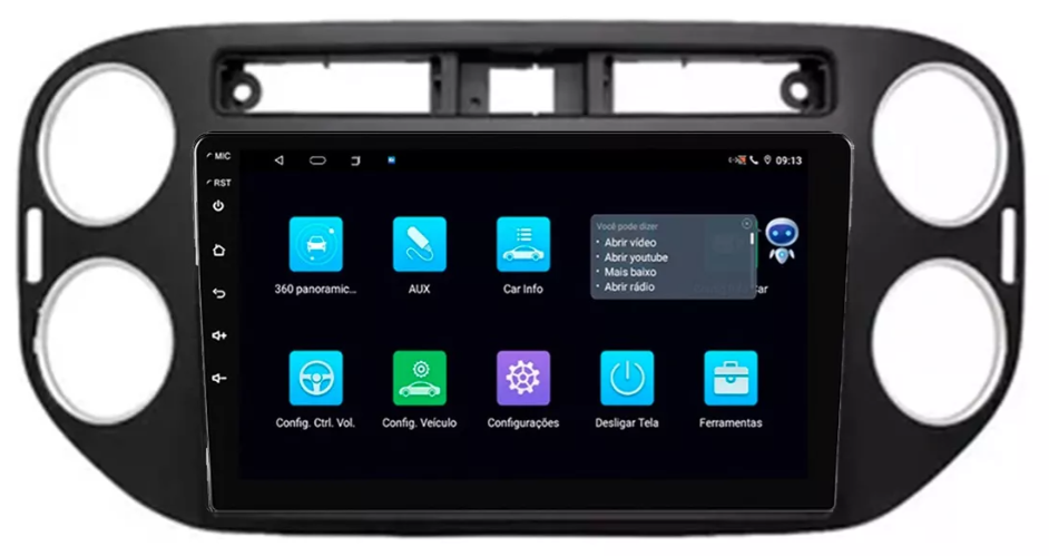 Multimidia Tiguan 9p Android Octacore 4GB Carplay
