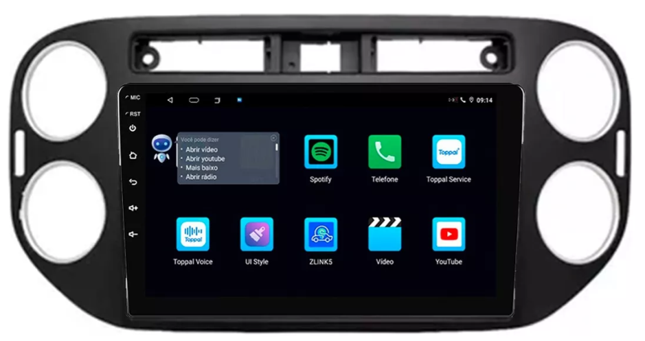 Multimidia Tiguan 9p Android Octacore 4GB Carplay