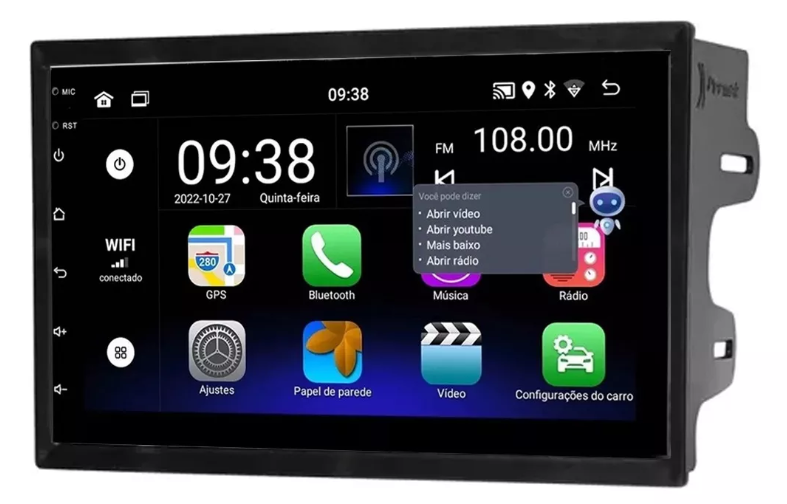 Multimidia Vw Polo 7p Android OctaCore 4gb Carplay Voz
