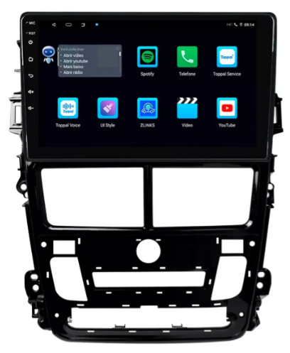 Multimidia Yaris Digial 9p Android Octacore 4GB Carplay